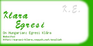 klara egresi business card